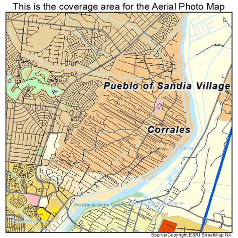 Aerial Photography Map of Corrales, NM New Mexico