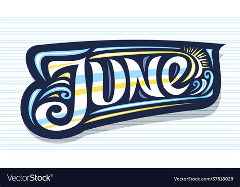 Logo for june Royalty Free Vector Image - VectorStock