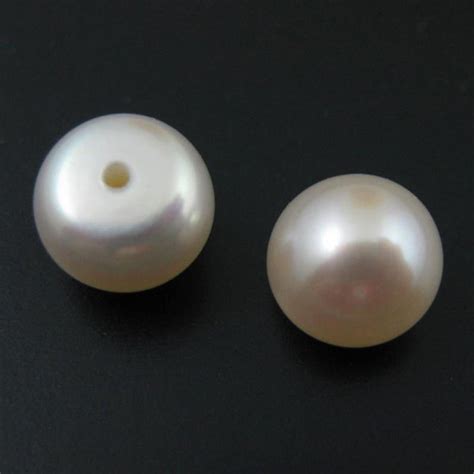 Wholesale White Freshwater Button Pearls 9-10mm - June Birthstone (Sold Per Pair)|Jewelry Making ...