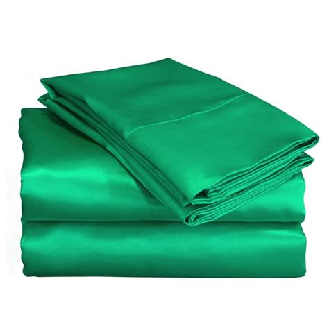 Charmeuse II Satin Emerald Green Sheet Set with Bonus Pillowcases - 15585683 - Overstock.com ...