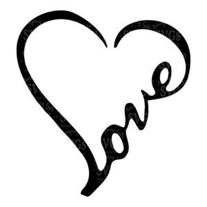 SVG Love Word Heart Love Heart Wordart Love Decal Love Design Love ...