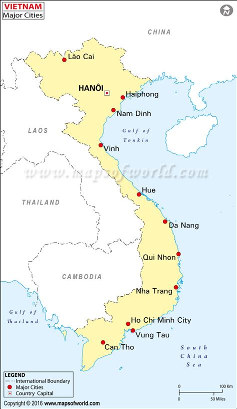 Vietnam Cities Map, Major Cities in Vietnam