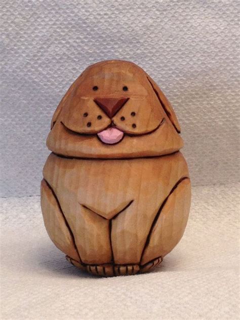 Hand Carved Little Puppy Goose Egg Handmade Wood Carving Gift For Child Babys Room Decor Carved ...