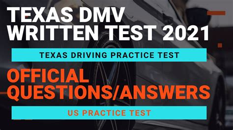 Texas DMV Written Test 2021 | Texas DPS Driving Test Questions Answers ...