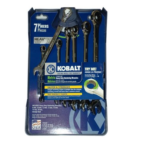 Kobalt 7-Piece Metric Ratcheting Wrench Set in the Combination Wrenches ...