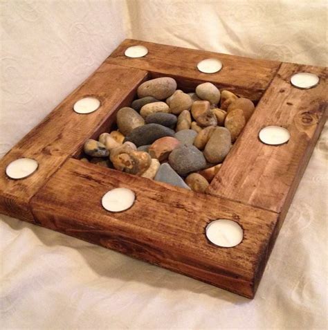 Candle holder with natural stones DIY - #fitness #motivacion #mujer | Diy candle holders, Wooden ...