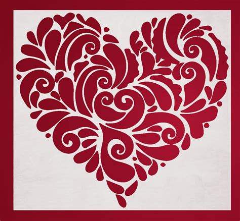 Amazon.com: Heart Stencil for Painting Decorative Heart Stencil ...