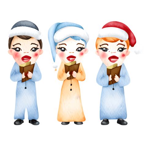 Christmas Carolers Singing Clipart · Creative Fabrica