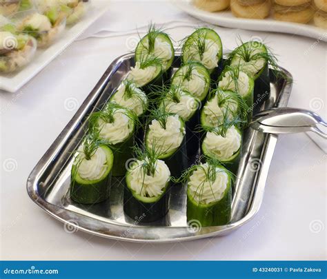 Cucumber canape stock image. Image of dill, garnish, finger - 43240031