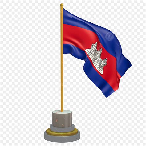 Cambodia Flag Clipart Vector, Flag Cambodia On Flagpole Isolated, Flage, Cambodia Flage PNG ...