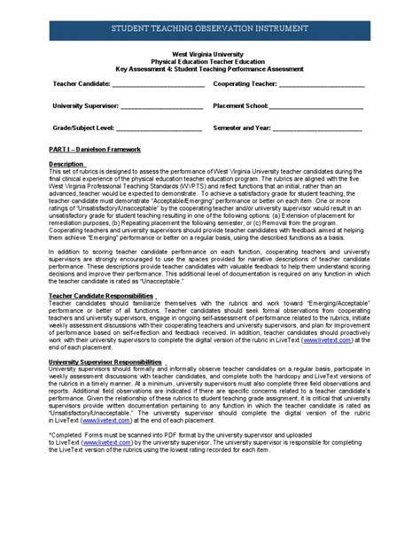 Key Assessment 4 Danielson Framework 2022 Official Version | PDF ...