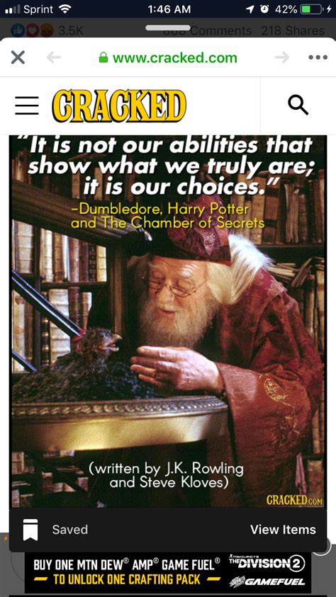 Pin by Kristen Vermillion on Quote | Chamber of secrets, Dumbledore ...