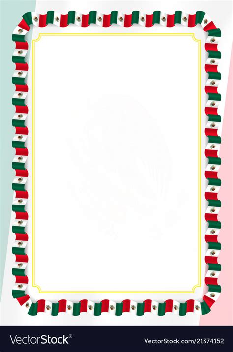 Frame and border of ribbon with mexico flag Vector Image