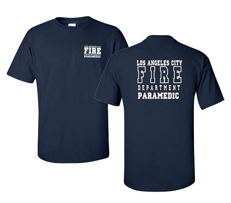 LAFD Los Angeles City Fire Dept. Paramedic Uniform Navy T-Shirt - Fire ...