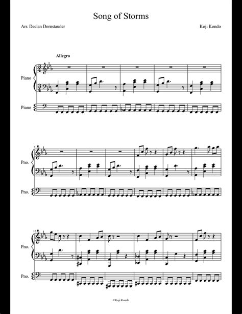 Song of Storms (Piano) sheet music download free in PDF or MIDI