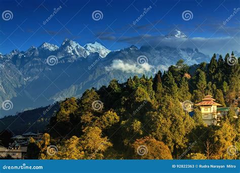 Himalayan Mountain Range at Ravangla, Sikkim Stock Image - Image of ...