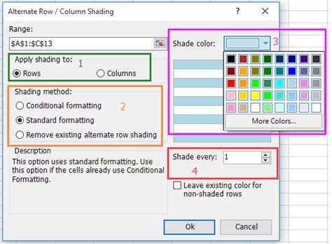 How to automatically color alternating rows/columns in Excel?