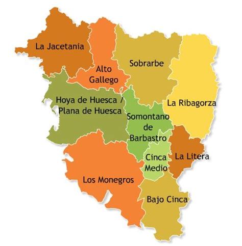 Comarcas of the Province of Huesca