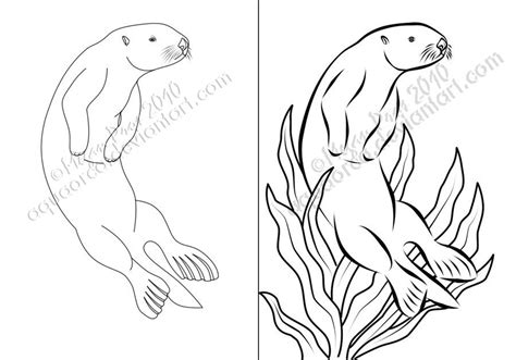 Otter Outline Drawing at PaintingValley.com | Explore collection of Otter Outline Drawing