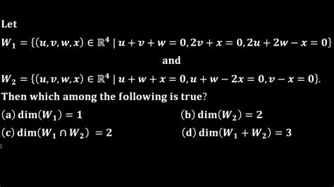 csir net dec 2018 linear algebra dimension of subspace its properties - YouTube