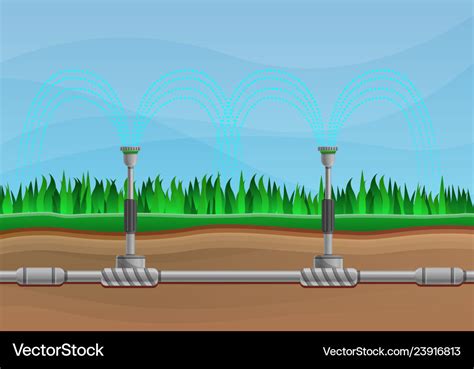 Irrigation system concept banner cartoon style Vector Image