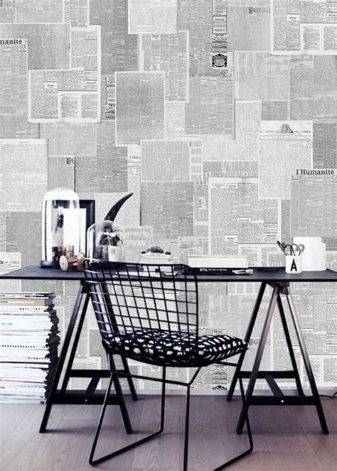 Wallpapered with newspapers Do It Yourself - Decor10 Blog | Newspaper wallpaper, Diy wallpaper ...