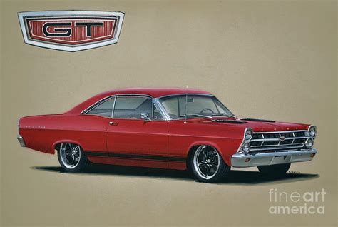 1967 Ford Fairlane Gt Drawing by Paul Kuras