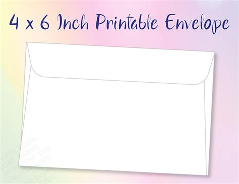 Envelope Template / 4x6 Inch Envelope / Printable Envelope - Etsy