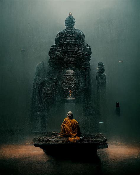 720P free download | ArtStation - Meditating monk in front of Buddha Temple, HD phone wallpaper ...