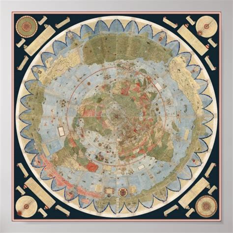 URBANO MONTE'S 1587 Earth Map Poster | Zazzle.com