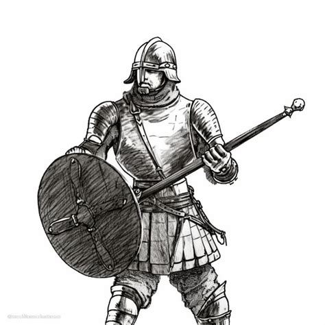 Premium AI Image | a drawing of a knight with a sword and shield.