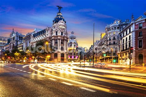 Madrid at Night Wallpaper Mural | Wallsauce US