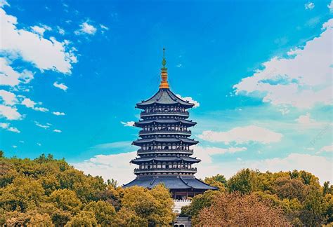 West Lake Leifeng Pagoda In The Afternoon Background And Picture For Free Download - Pngtree