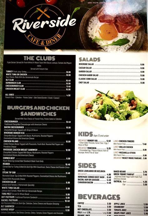 Menu at Riverside Cafe and Diner, Newburyport