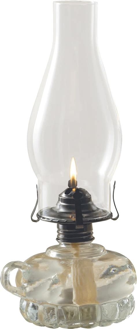 Lamplight 12-inch Chamber Oil Lamp Clear Glass, Hurricane or Power Outage, White, 110 ...