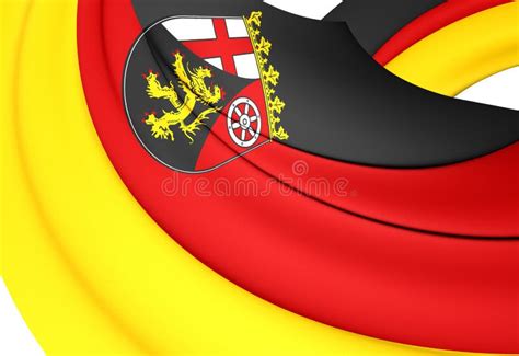 3D Flag of Rhineland-Palatinate, Germany. Stock Illustration - Illustration of coat, cartoon ...