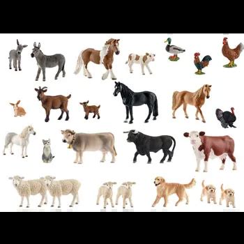 Schleich Farm Animal Hand-painted Figurines - 25 Pieces