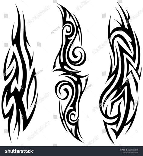 Tribal Tattoo Silhouette Illustration Isolated Abstract Stock Illustration 2225617139 | Shutterstock