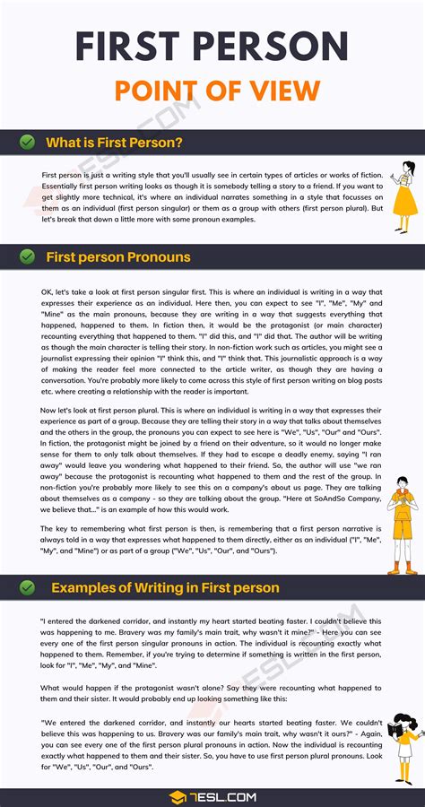 First-Person Point Of View: What Is It And How Do I Use It? • 7ESL