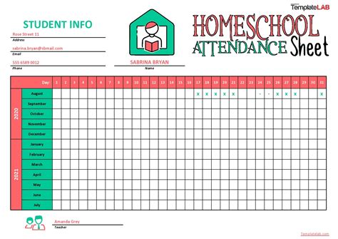 Free Printable Attendance Sheets For Teachers