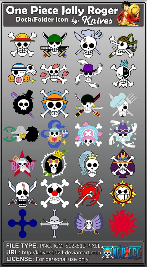 One Piece Jolly Roger Dock and Folder Icons by by knives1024 on DeviantArt