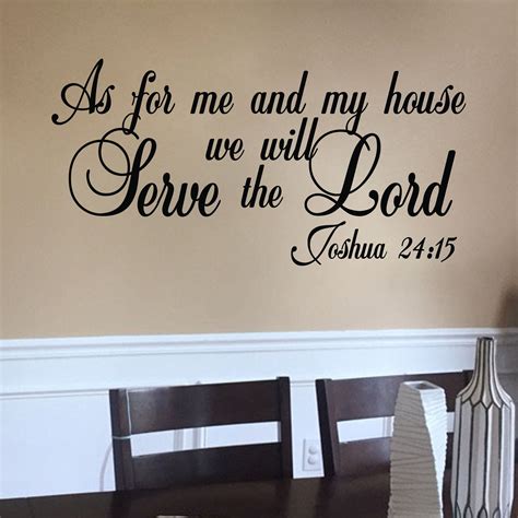 Decals, Stickers & Vinyl Art Home & Garden AS FOR ME AND MY HOUSE WE WILL SERVE THE LORD JOSHUA ...