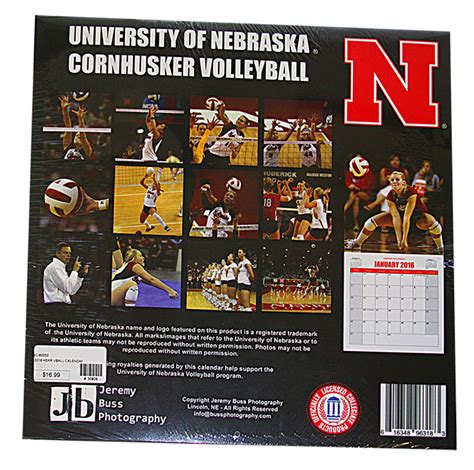 2016 Husker Volleyball Calendar