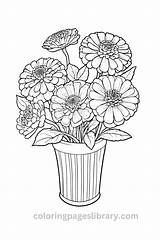 Free Printable Zinnia Coloring Pages For Kids sketch template