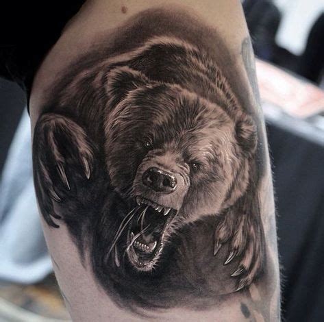 Pin by Hugo Delgado on Inkaholiks | Bear tattoos, Animal tattoos, Bear tattoo