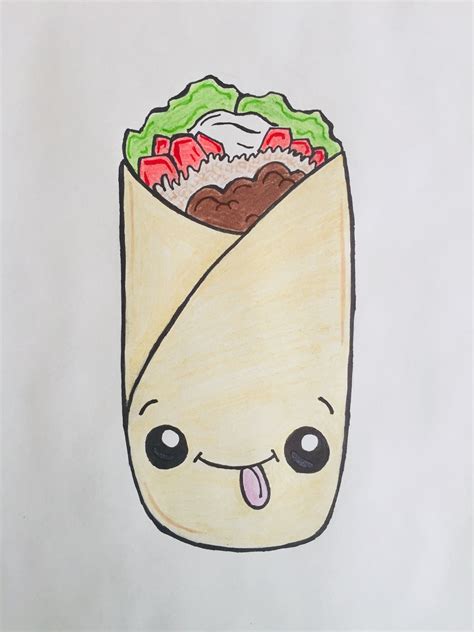 Cute Food Drawings With Faces, Cute Little Drawings, Colorful Drawings ...