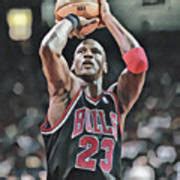 Michael Jordan Chicago Bulls Abstract Art 2 Mixed Media by Joe Hamilton - Pixels