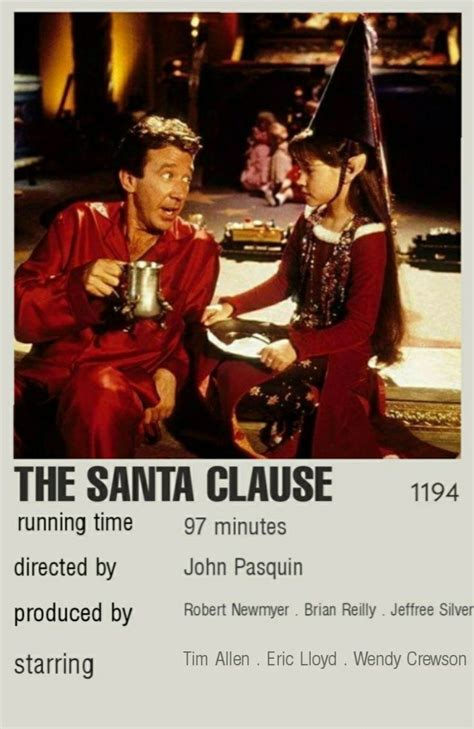 the santa clause movie poster with john paquin and robin wayne as they ...