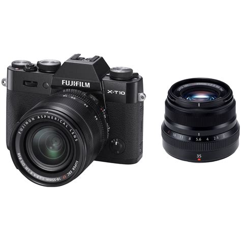 Fujifilm X-T10 Mirrorless Digital Camera with 18-55mm and 35mm