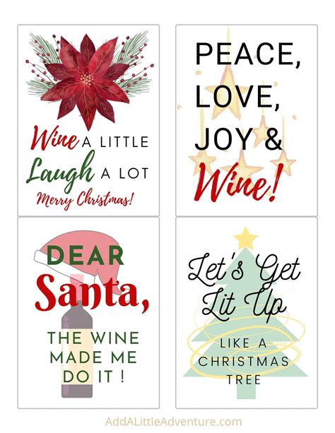 Free Printable Holiday Wine Bottle Labels - Add A Little Adventure